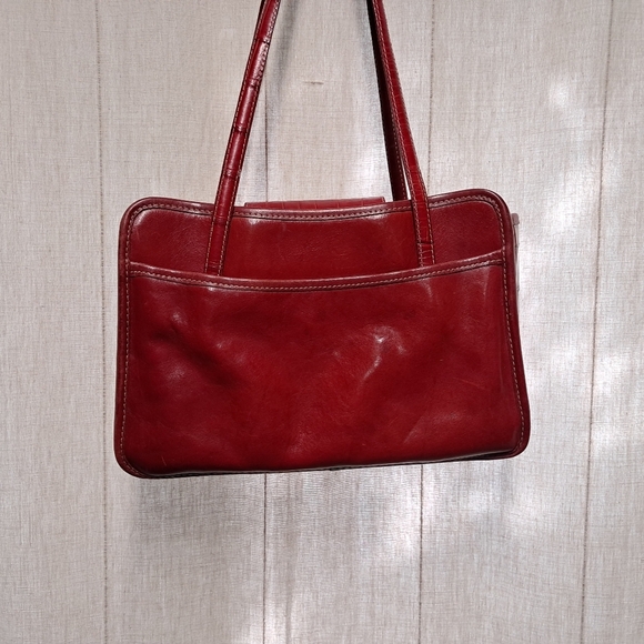 Brighton Red Leather Crocodile Satchel - Picture 2 of 4